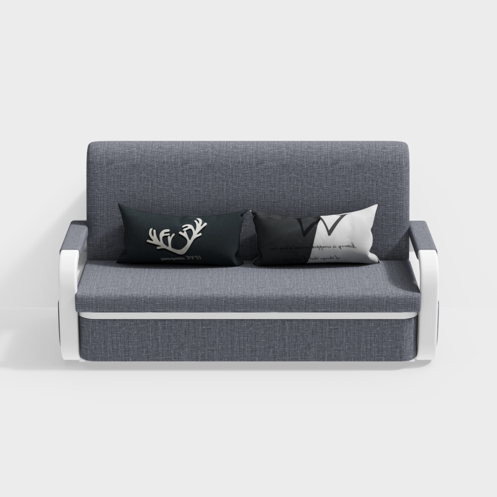 Deep Gray Sleeper Sofa Bed Loveseat